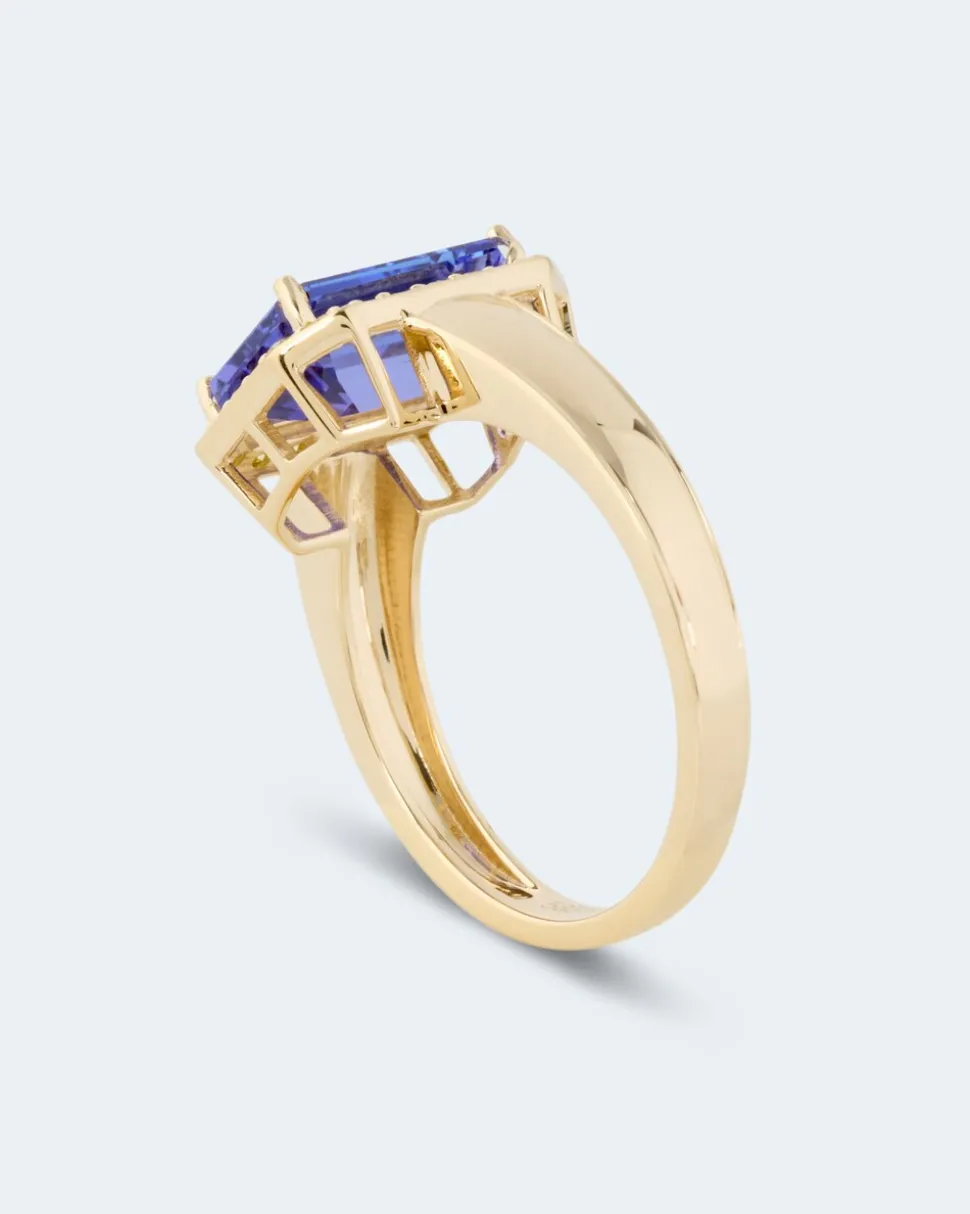 Ring mit Tansanit AAAAA + Brillanten