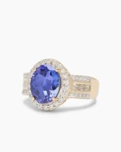 Ring mit Tansanit AAAAA + Brillanten
