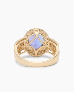 Ring mit Tansanit AAAAA + Brillanten