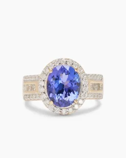 Ring mit Tansanit AAAAA + Brillanten