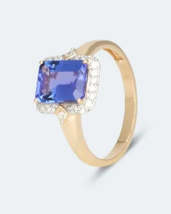 Ring mit Tansanit AAAAA & Brillant