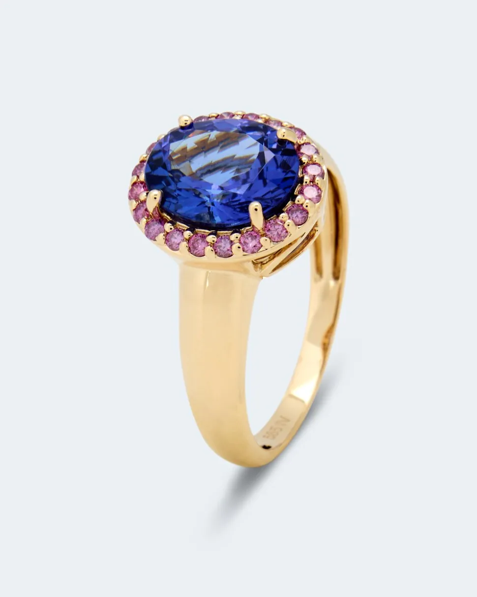 Ring mit Tansanit AAAAA & Brillanten