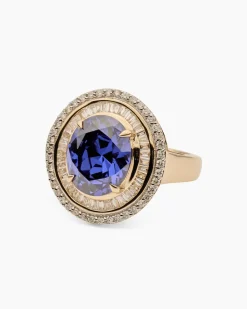 Ring mit Tansanit AAAAA und Diamant