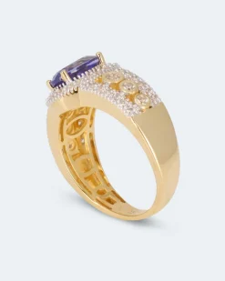 Ring mit Tansanit AAAAA & Zirkon
