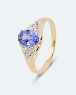 Ring mit Tansanit AAAA+ & Brillant