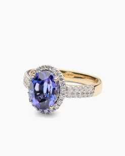 Ring mit Tansanit AAAA & Brillanten