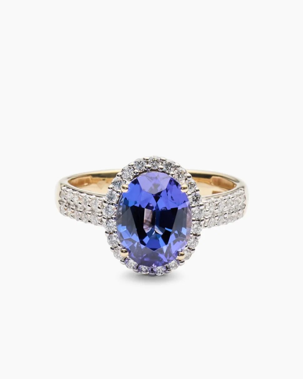 Ring mit Tansanit AAAA & Brillanten