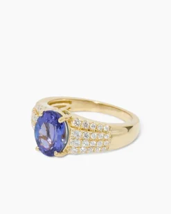 Ring mit Tansanit AAAA & Brillanten