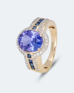 Ring mit Tansanit AAAA+ & Brillanten