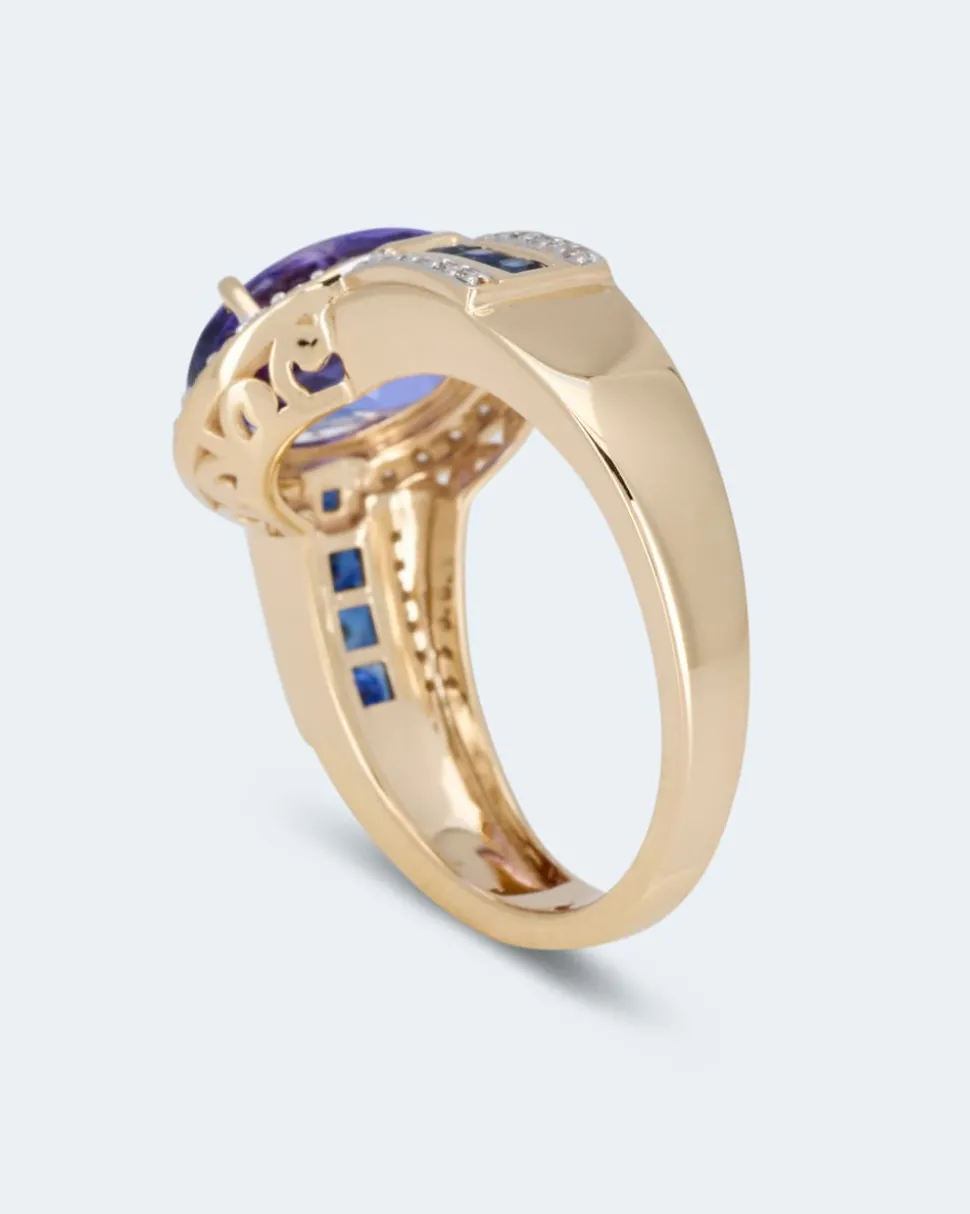 Ring mit Tansanit AAAA+ & Brillanten