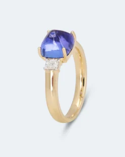 Ring mit Tansanit AAAA & Diamant