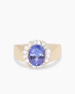 Ring mit Tansanit AAAA+ und Saphiren
