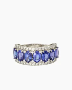 Ring mit Tansanit AAAA + Zirkon