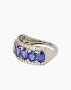 Ring mit Tansanit AAAA + Zirkon