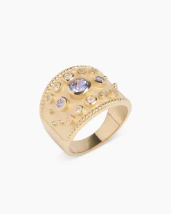 Ring mit Tansanit AAA+ und Weißtopas