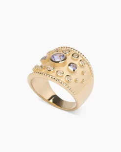 Ring mit Tansanit AAA+ und Weißtopas