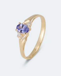 Ring mit Tansanit + Brillant