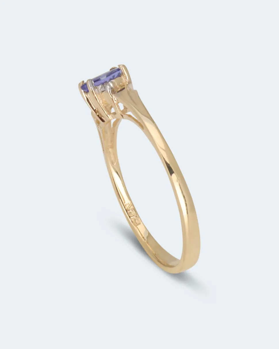 Ring mit Tansanit + Brillant