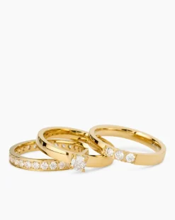 Ring mit Zirkonia, 3er Set