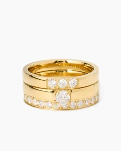 Ring mit Zirkonia, 3er Set