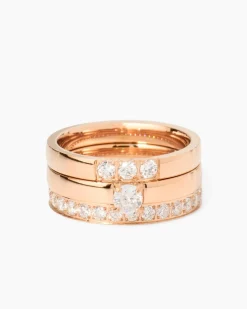 Ring mit Zirkonia, 3er Set