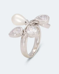 Ring MK-Perle 7x11 mm und Zirkonia