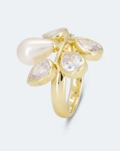 Ring MK-Perle 7x11 mm und Zirkonia
