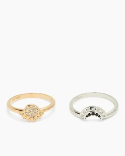 Ring-Set mit Zirkon & Spinell, 2tlg.