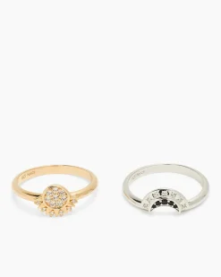 Ring-Set mit Zirkon & Spinell, 2tlg.
