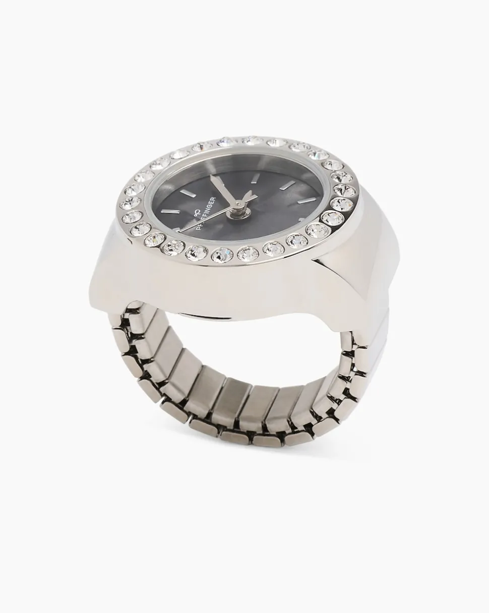 Ring-Uhr mit Kristallen