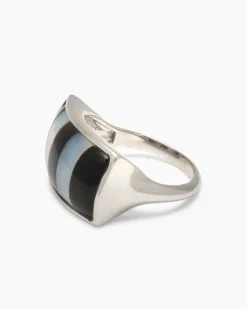 Ring "Zebra" mit Perlmutt-Onyx