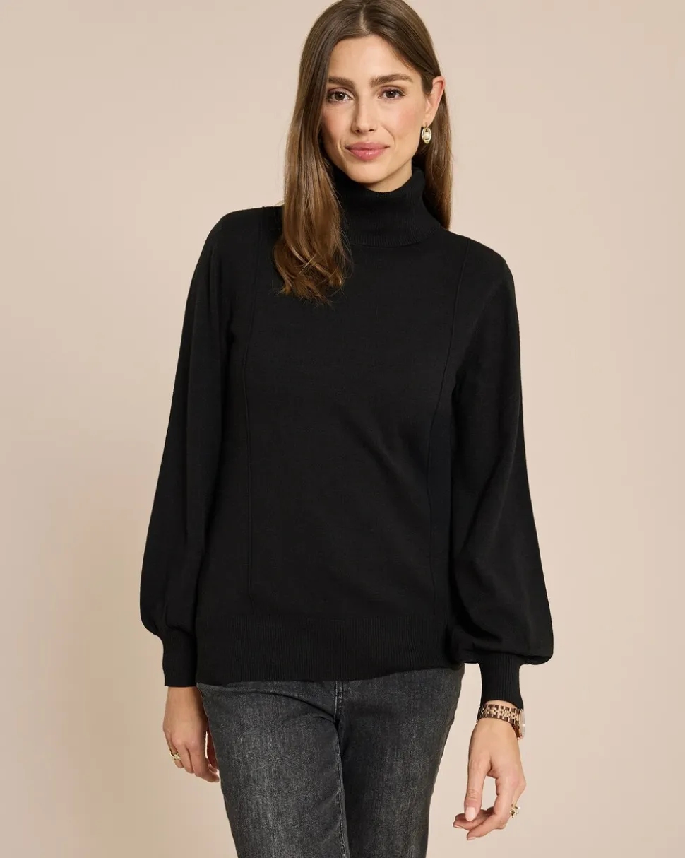 Rollkragenpullover mit Piping