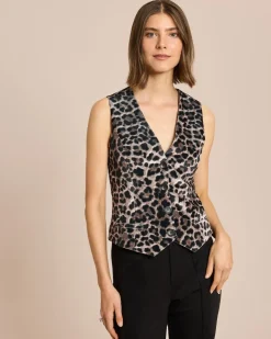 Samtweste mit Leopardenmuster