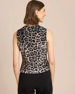 Samtweste mit Leopardenmuster