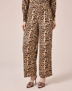 Satinhose mit Leodruck