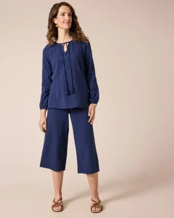 7/8-Schlupfhose aus Musselin