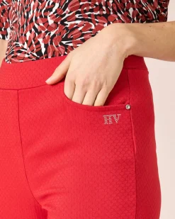 Schlupfhose im Jacquard-Bengalin