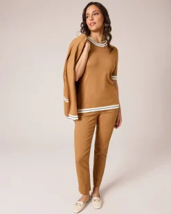 Schlupfhose im Jacquard-Bengalin