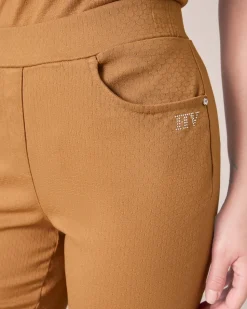 Schlupfhose im Jacquard-Bengalin