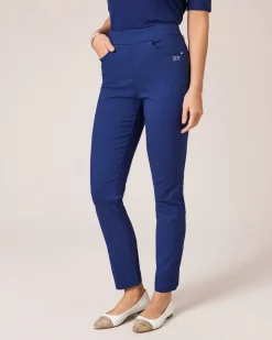 Schlupfhose im Jacquard-Bengalin