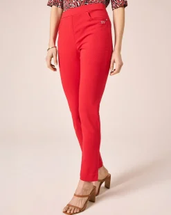 Schlupfhose im Jacquard-Bengalin
