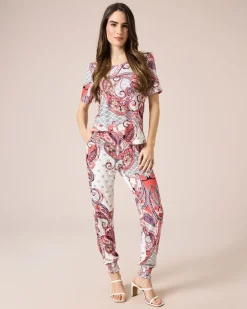 Schlupfhose mit Paisley-Druck