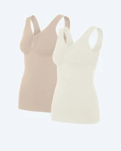 Seamless Top mit breiten Trägern, 2er Pack