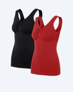 Seamless Top mit breiten Trägern, 2er Pack
