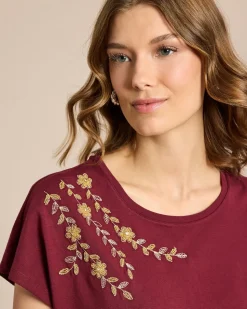 Shirt aus Modal mit Applikation