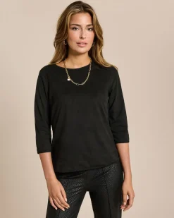 Shirt aus Velourslederimitat