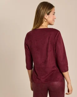 Shirt aus Velourslederimitat