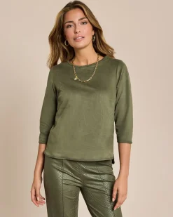 Shirt aus Velourslederimitat
