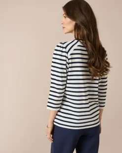 Shirt gestreift mit leichten Puffärmeln