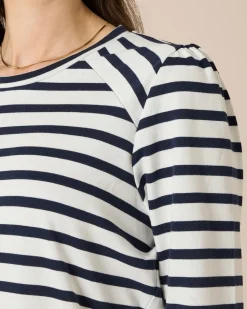 Shirt gestreift mit leichten Puffärmeln